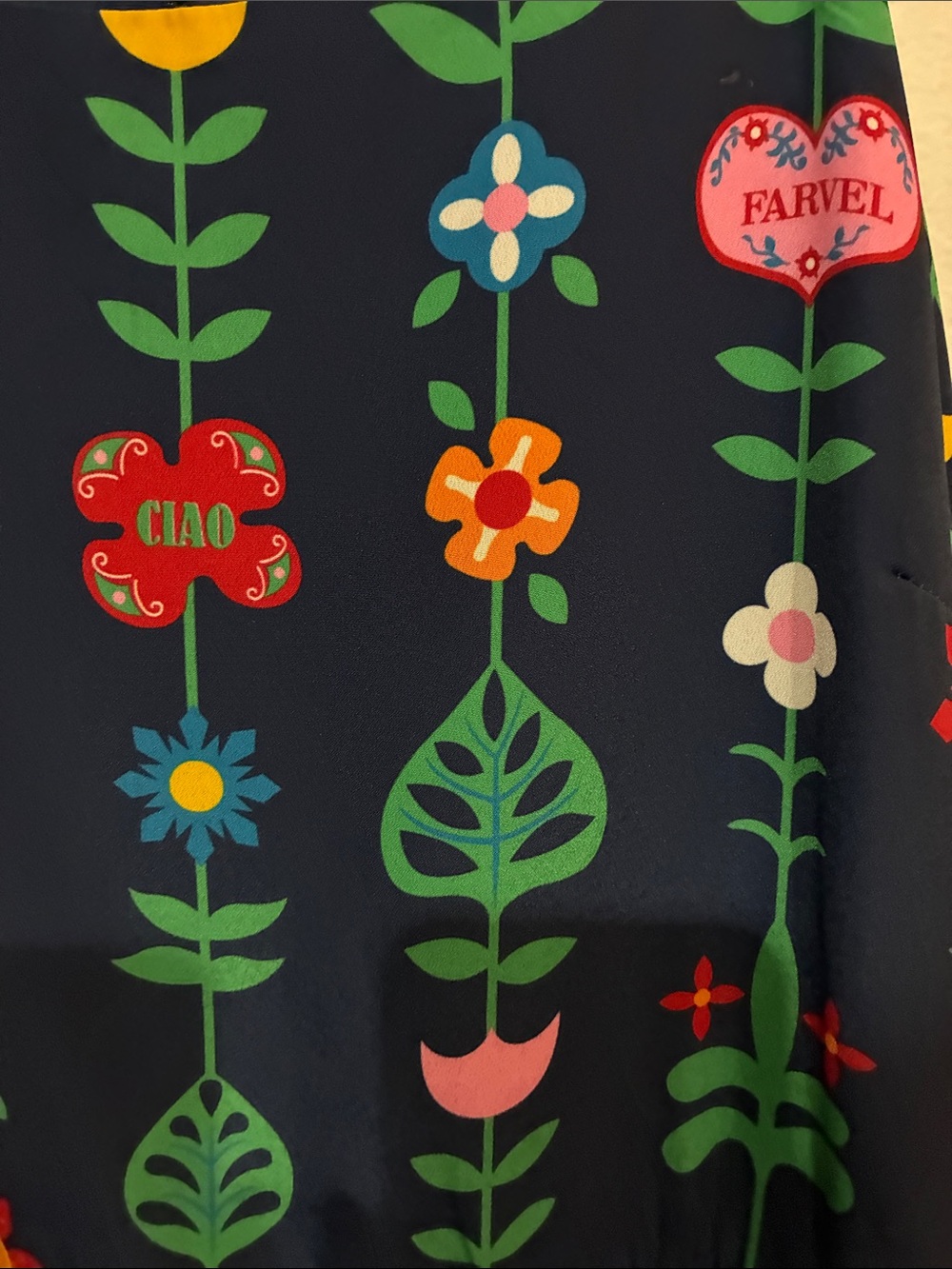 Disney Parks Women’s It’s A Small World Navy Floral Dress Medium - Picture 5 of 10